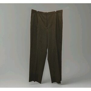 Talbots Petites Stretch Pants Straight Leg Black w/ White Pin Stripes Size 12P